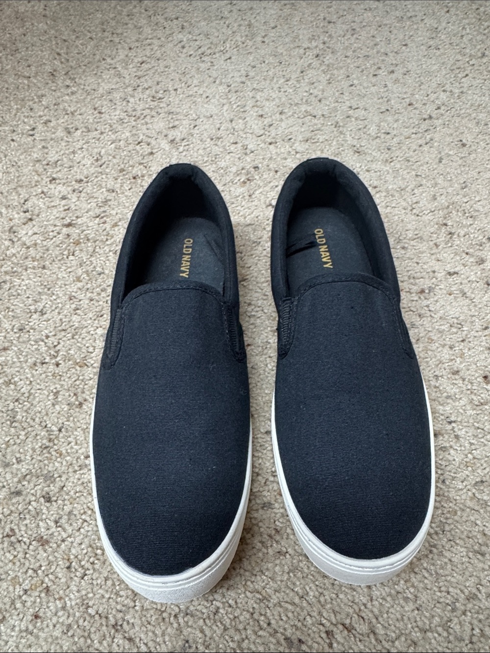 NEW! Old Navy Womenβs Black Slip-On Canvas Sneakers